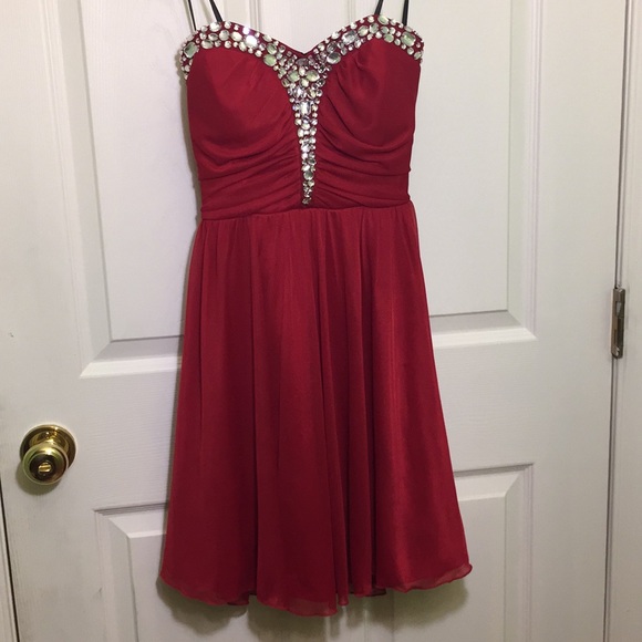 macys red cocktail dress
